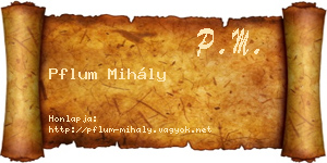Pflum Mihály névjegykártya